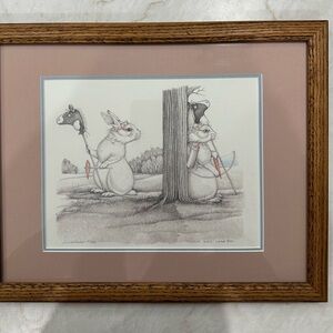 Sue Rupp Vintage Signed and Numbered Print. Mohawk Hare”